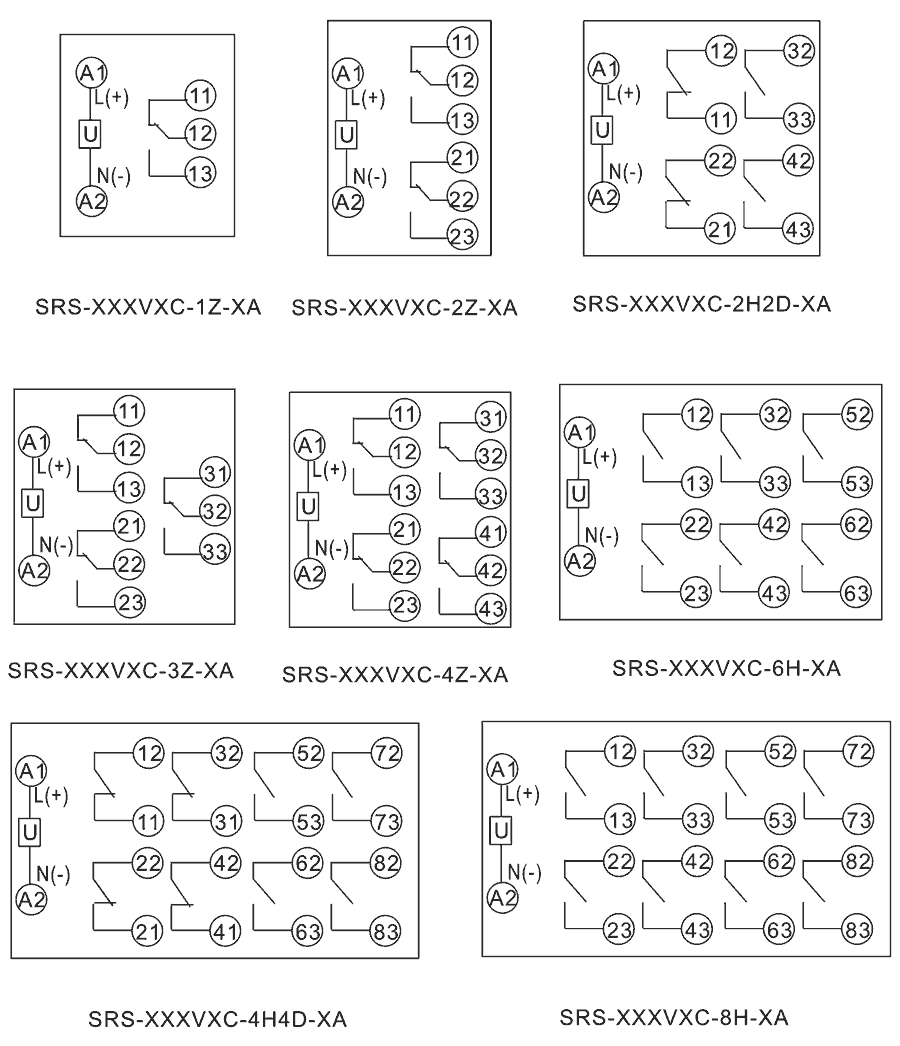 SRS-110VDC-2H2D-10A内部接线图